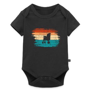 Caniche amoureux des chiens Retro vintage Idée cadeau - Body à manches courtes Premium Bébé - noir - Devant