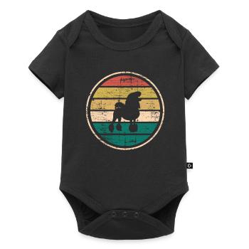 Amoureux des chiens caniche Idée cadeau vintage rétro - Body à manches courtes Premium Bébé - noir - Devant