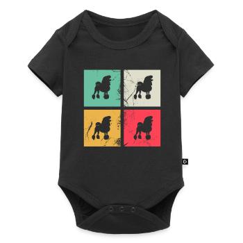 Poodle dog lover Retro vintage Gift idea - Baby Premium Kurzarmbody - Schwarz - Vorne