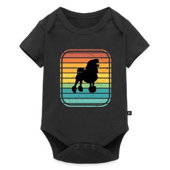 Amoureux des chiens caniche Idée cadeau vintage rétro - Body à manches courtes Premium Bébé - noir - Devant