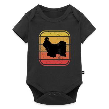 Shih Tzu dog lover Retro vintage Gift idea - Baby Premium Kurzarmbody - Schwarz - Vorne