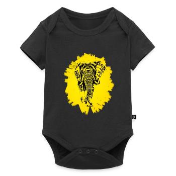 Éléphant - Body à manches courtes Premium Bébé - noir - Devant