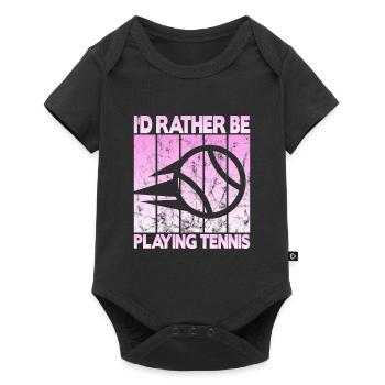 Je préfère jouer au tennis - Body à manches courtes Premium Bébé - noir - Devant