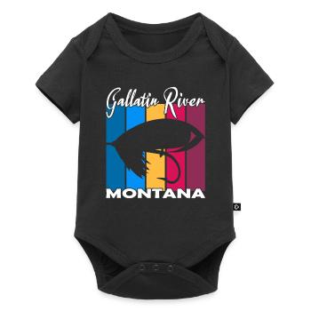 Gallatin River Montana Pêche à la mouche - Body à manches courtes Premium Bébé - noir - Devant