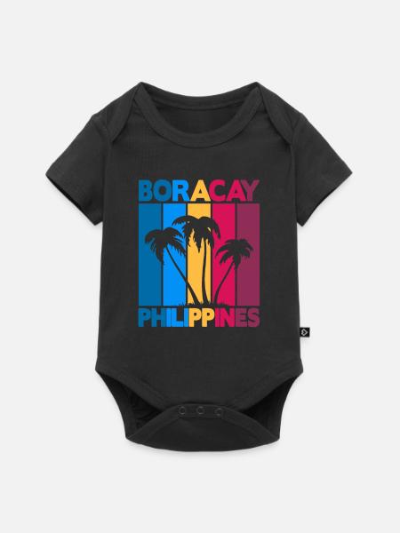 Boracay Philippines - Baby Premium Kurzarmbody - Schwarz