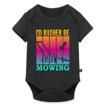 I'd rather be mowing - Baby Premium Kurzarmbody - Schwarz - Vorne