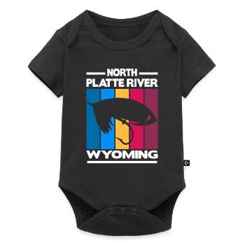 North Platte River Wyoming Pêche à la mouche - Body à manches courtes Premium Bébé - noir - Devant
