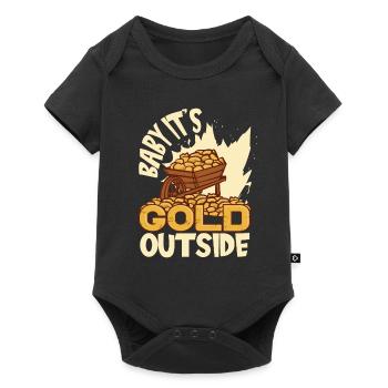 Mine d’or minière - Body à manches courtes Premium Bébé - noir - Devant