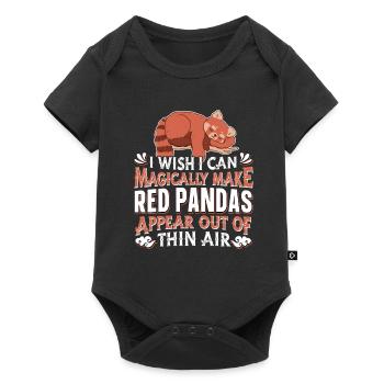Chat Ours Panda Rouge - Body à manches courtes Premium Bébé - noir - Devant