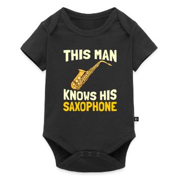 Sax Saxophone Saxophone Musician Jazz - Baby Premium short-sleeve bodysuit - black - Front