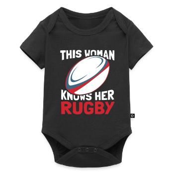 Rugby - Baby Premium Kurzarmbody - Schwarz - Vorne