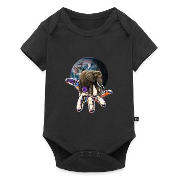 Éléphant - Body à manches courtes Premium Bébé - noir - Devant