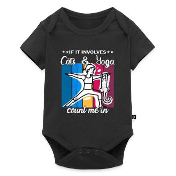 If It Involves Cats & Yoga count me in - Baby Premium short-sleeve bodysuit - black - Front
