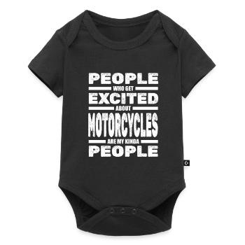 Motorcycle Biker Motorcyclist - Baby Premium short-sleeve bodysuit - black - Front