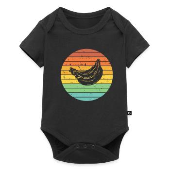 Banana Vegan Lover Retro Veggie Fruit Gift idea - Baby Premium short-sleeve bodysuit - black - Front