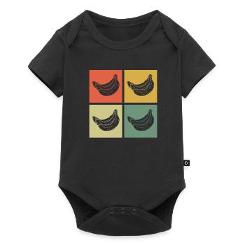 Banana Vegan Lover Retro Veggie Fruit Gift idea - Baby Premium short-sleeve bodysuit - black - Front
