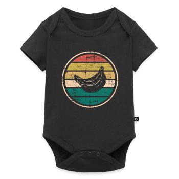 Banana Vegan Lover Retro Veggie Fruit Gift idea - Baby Premium short-sleeve bodysuit - black - Front