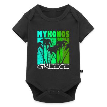 Mykonos Grèce Coucher de soleil - Body à manches courtes Premium Bébé - noir - Devant