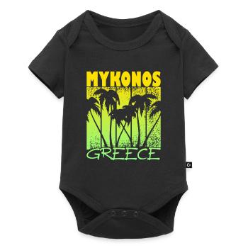Mykonos Grèce Coucher de soleil - Body à manches courtes Premium Bébé - noir - Devant