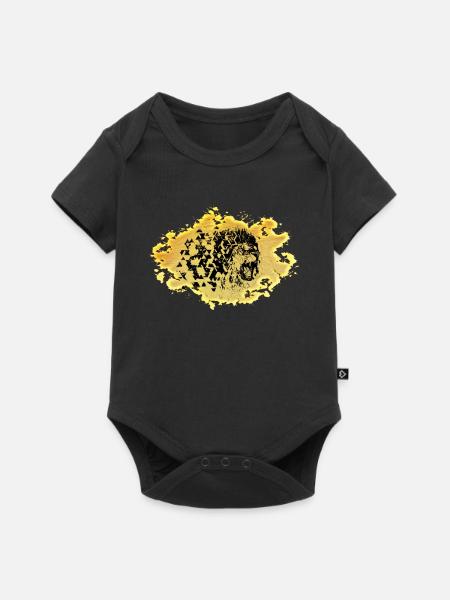 Löwe - Baby Premium Kurzarmbody - Schwarz
