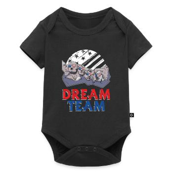 Amerikanisches 4. Juli Mt. Rushmore Dream Team - Baby Premium Kurzarmbody - Schwarz - Vorne