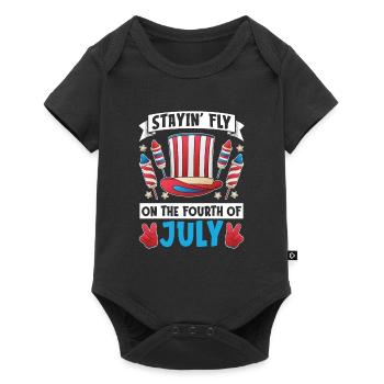 American July 4 Patriotic - Baby Premium short-sleeve bodysuit - black - Front