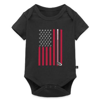 Clubs de golf Drapeau patriotique pour les golfeurs - Body à manches courtes Premium Bébé - noir - Devant