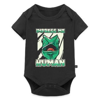 Gecke Echse Reptil Eidechse Lizard - Baby Premium Kurzarmbody - Schwarz - Vorne