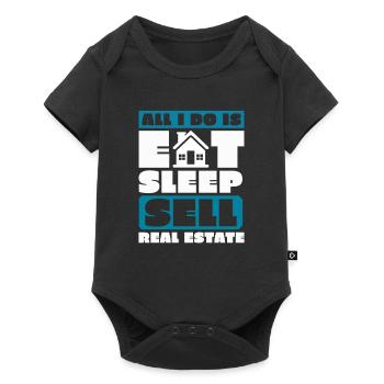 Manger dormir Vendre des biens immobiliers pour - Body à manches courtes Premium Bébé - noir - Devant