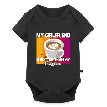 My Girlfriend is hotter than my Coffee - Baby Premium short-sleeve bodysuit - black - Front