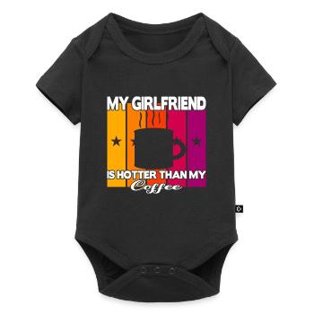 My Girlfriend is hotter than my Coffee - Baby Premium short-sleeve bodysuit - black - Front