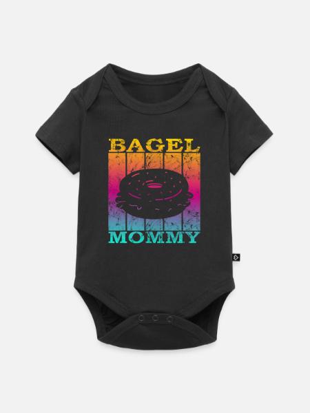 Bagel Mommy - Baby Premium Kurzarmbody - Schwarz
