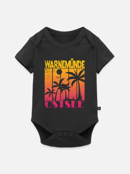 Warnemünde Ostsee - Baby Premium Kurzarmbody - Schwarz