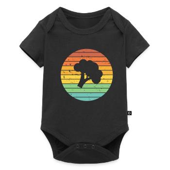 Broccoli Vegan Lover Retro Healthy Gift idea - Baby Premium short-sleeve bodysuit - black - Front