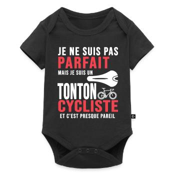 tonton cycliste humour vélo velo vélos velos - Body à manches courtes Premium Bébé - noir - Devant