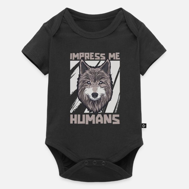 Wolf - Baby Premium Kurzarmbody - Schwarz