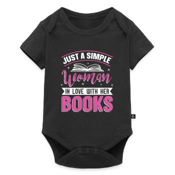 Simple woman lives with her books for - Baby Premium short-sleeve bodysuit - black - Front