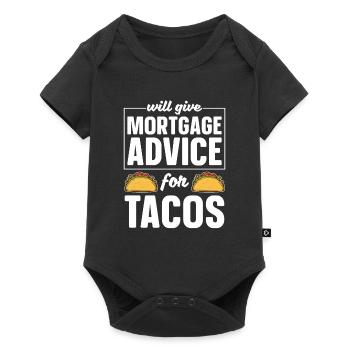 Conseils hypothécaires pour tacos pour les agents immobiliers - Body à manches courtes Premium Bébé - noir - Devant