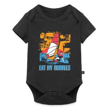 Windsurfing Windsurfen - Baby Premium Kurzarmbody - Schwarz - Vorne