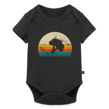 Broccoli Vegan Lover Retro Healthy Gift idea - Baby Premium short-sleeve bodysuit - black - Front