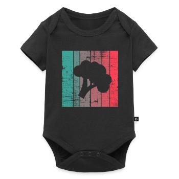 Broccoli Vegan Lover Retro Healthy Gift idea - Baby Premium short-sleeve bodysuit - black - Front