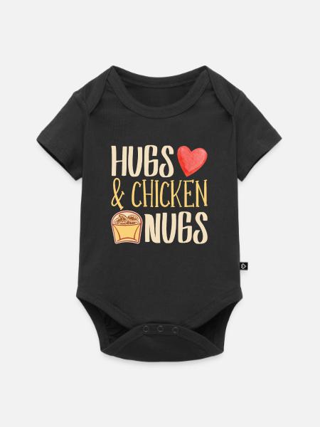Umarmungen & Chicken Nugs Nugget Lover Chicken - Premium kortærmet baby-body - sort
