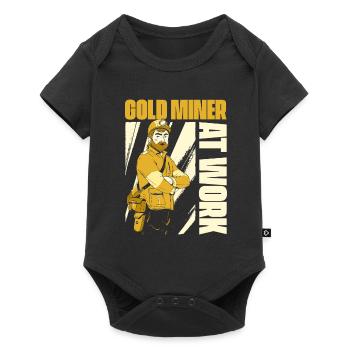 Mine d’or minière - Body à manches courtes Premium Bébé - noir - Devant
