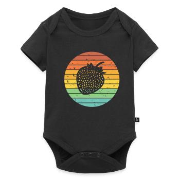 Strawberry Fruit Lover Retro Healthy Gift idea - Baby Premium Kurzarmbody - Schwarz - Vorne