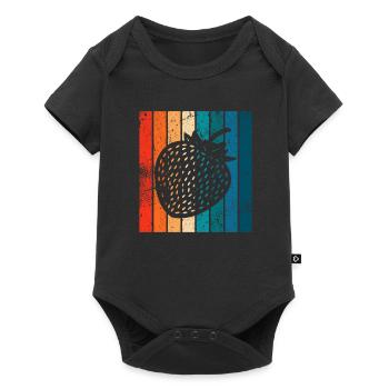 Strawberry Fruit Lover Retro Healthy Gift idea - Baby Premium short-sleeve bodysuit - black - Front