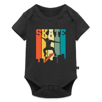 Skate Retro for Skateboarders - Baby Premium short-sleeve bodysuit - black - Front