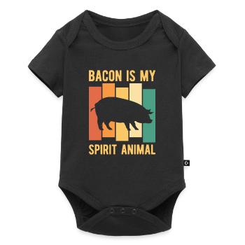 Speck Geist Tier Frühstück Speck Liebhaber Fleisch - Baby Premium Kurzarmbody - Schwarz - Vorne