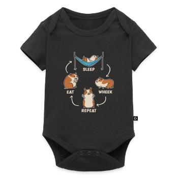 Eat Sleep While You Enjoy Guinea Pigs - Baby Premium short-sleeve bodysuit - black - Front