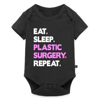 eat sleep plastic surgery repeat - Baby Premium Kurzarmbody - Schwarz - Vorne