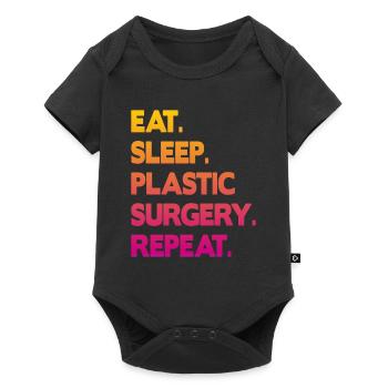 eat sleep plastic surgery repeat - Baby Premium Kurzarmbody - Schwarz - Vorne